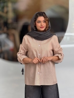 شومیز راه راه آستین بندی