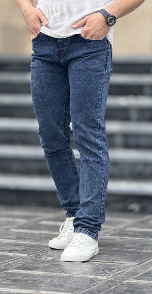 جین راسته پارچه پنبه آبی کاربنی کد 801