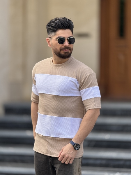 تیشرت مراکشی رینگری کرم سفید