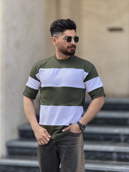 تیشرت مراکشی رینگری سبز سفید