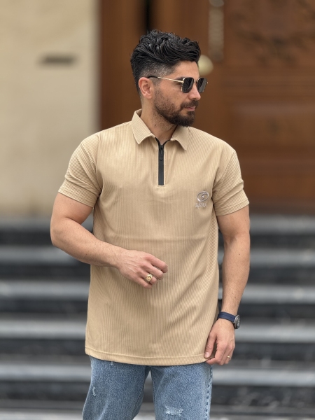 تیشرت نیم زیپ بلن کرم