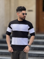 تیشرت مراکشی رینگری مشکی سفید