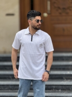 تیشرت نیم زیپ بلن سفید