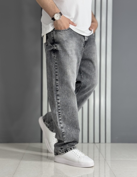 شلوار جین بگ ذغالی گرم بالا