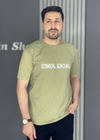 تیشرت نخ پنبه چاپی سبز