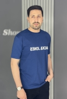 تیشرت نخ پنبه چاپی سرمه ای