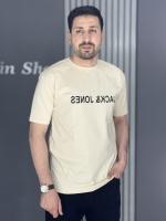 تیشرت نخ پنبه چاپی کرم