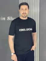 تیشرت نخ پنبه چاپی مشکی