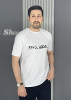 تیشرت نخ پنبه چاپی سفید