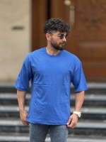 تیشرت بیسیک قواره آزاد آبی