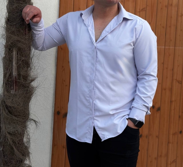 پیراهن آستین بلند ساده سایز بزرگ سفید