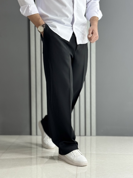 شلوار بگ مازراتی ( کمر اولدمانی / پشت کمر کش ) مشکی