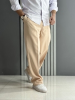 شلوار بگ مازراتی (کمر اولدمانی / پشت کمر کش ) کرم