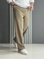 شلوار بگ مازراتی خاکی ( زیپ خور / پشت کمر کش )