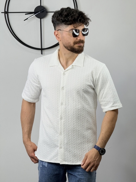 پیراهن مراکشی پارچه کشمیر سفید