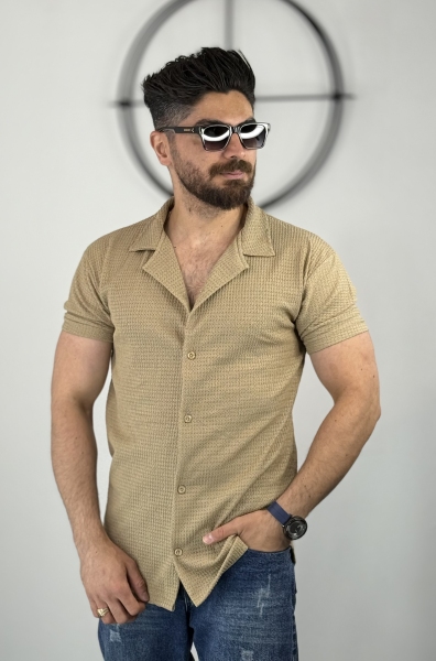 پیراهن مراکشی پارچه حصیری نسکافه ای