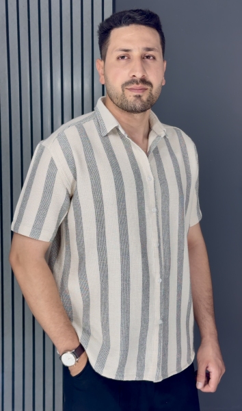 پیراهن کنفی پارچه ترک مشکی کرم