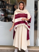 ست پانچ با دامن شلواری لینن