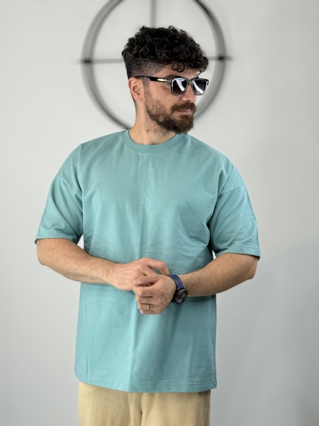 تیشرت 2نخ ساده آبی آسمانی