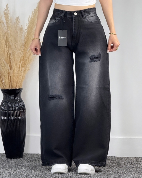 شلوار فول بگ زنانه ذغالی کد 9015