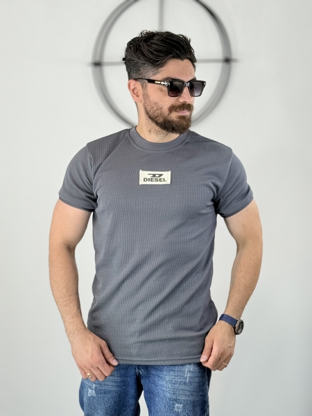 تیشرت مراکشی طرح diesel طوسی تیره