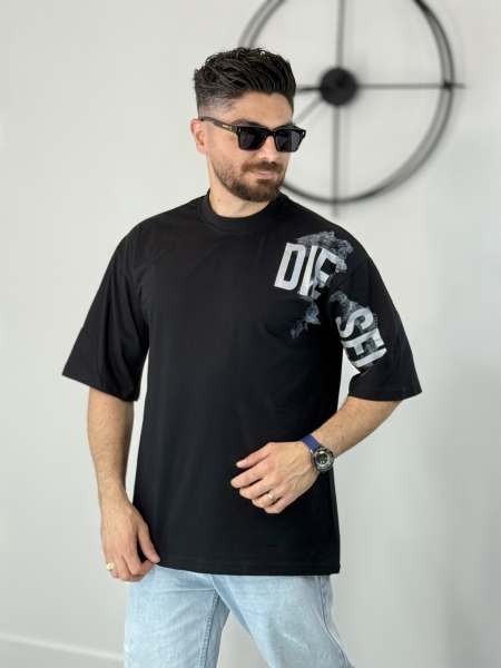 تیشرت قواره آزاد طرح diesel مشکی
