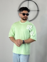 تیشرت قوار آزاد طرح diesel سبز پاستیلی