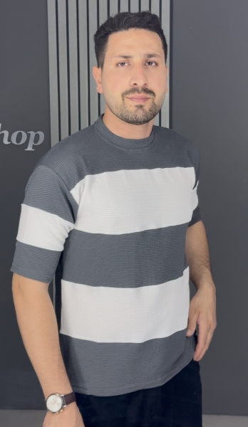 تیشرت مراکشی رینگری ذغالی