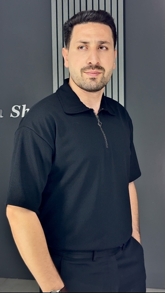 تیشرت مراکشی نیم زیپ مشکی