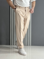 شلوار مام مازراتی کرم( قد 100 سانت پشت کمر کش)