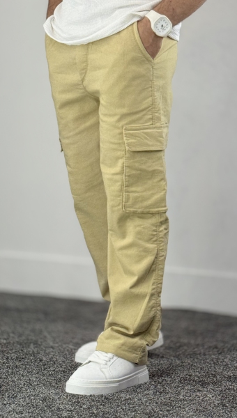 کارگو کتان 6 جیب کرم