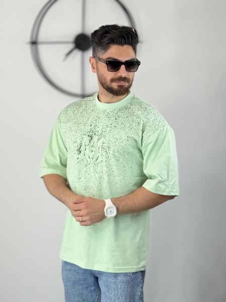 تیشرت پنبه طرح امیری سبز پاستیلی