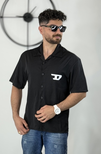 پیراهن یقه انگلیسی طرح diesel مشکی کد20