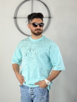 تیشرت پنبه طرح امیری آبی پاستیلی
