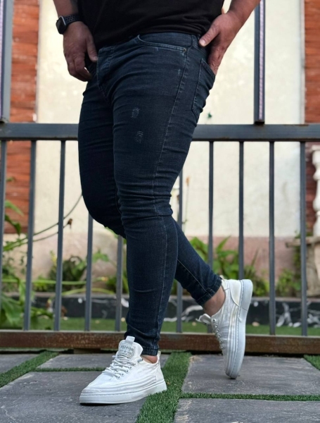 شلوار جین اسکینی طرح زاپ ZARA ORIGINAL سرمه ای