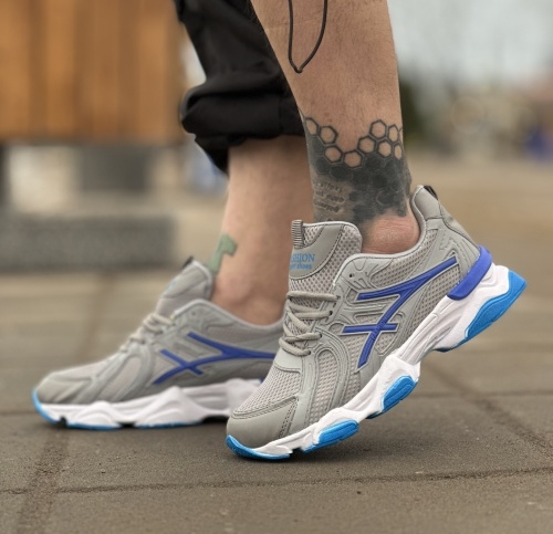 کتونی حراجی اسپرت ASICS NEW طوسی آبی