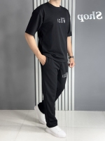 ست تیشرت و شلوار میله ای مشکی