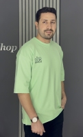تیشرت باکسی چاپی 2 نخ پنبه سبز