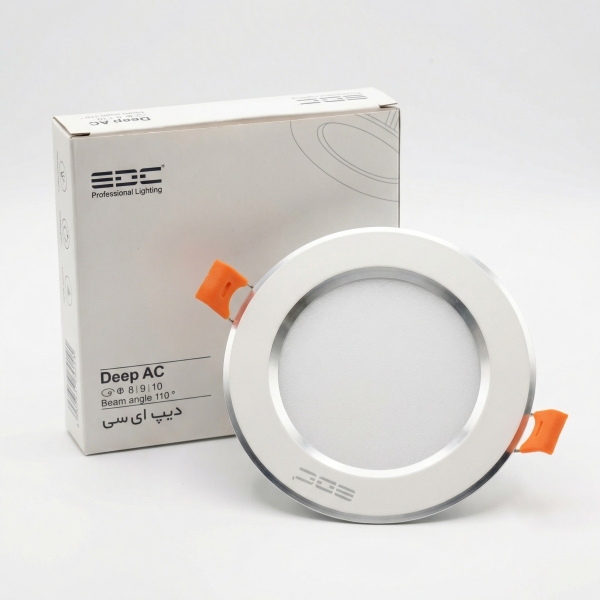 چراغ سقفی توکار دیپ خط دار گرد برش 8 سانت 8 وات EDC