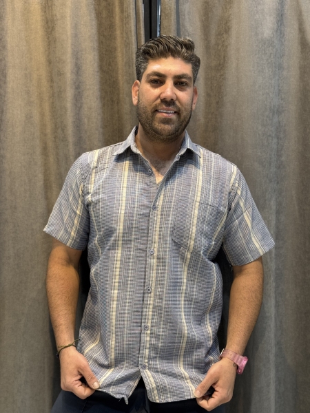 پیراهن کنفی بسیار خنک(تولید به مصرف)خط زرد تیره