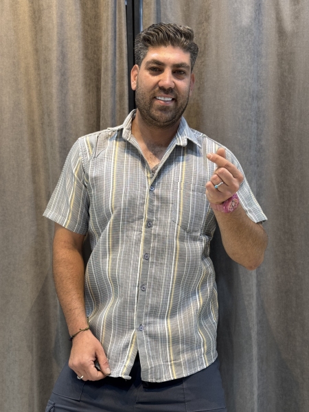 پیراهن کنفی بسیار خنک(تولید به مصرف)خط کرم روشن