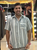 پیراهن کنفی خنک(ارزانترین پوشاک مردانه)خط سبز