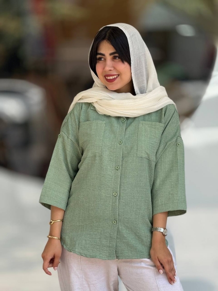 شومیز اسلپ آستین دکمه