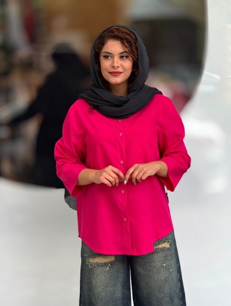 شومیز یقه7داکرون رنگی