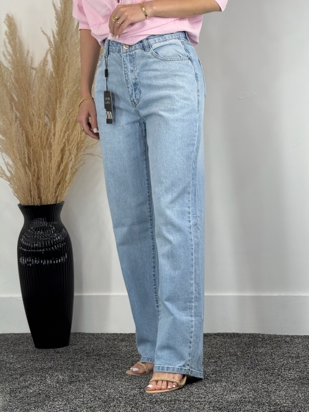 شلوارجین نیم بگ یخی زنانه