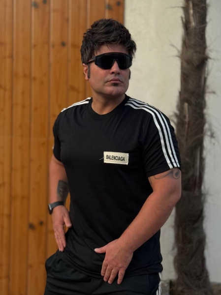 تیشرت آستین کوتاه BALENCIAGA سه خط مشکی