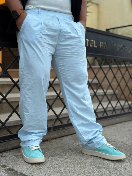 شلوار پارچه ای لنین آبی روشن