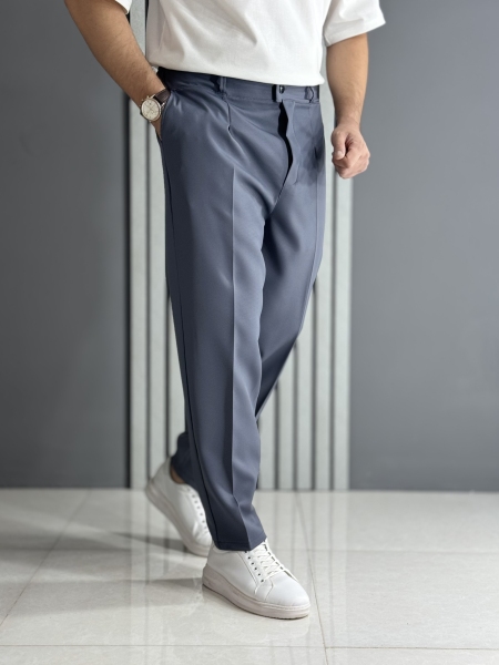 شلوار مام مازراتی طوسی ( قد 100 سانت / پشت کمر کش )