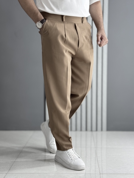 شلوار مام مازراتی نسکافه ای روشن ( قد 100 سانت / پشت کمر کش )