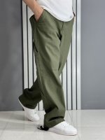 شلوار کتان بگ سبز ( قد 110 سانت/ پشت کمر کش )